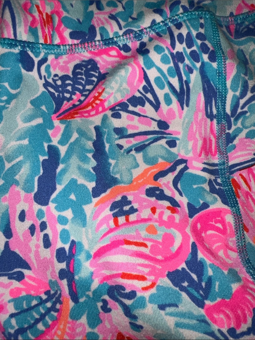Lilly Pulitzer Luxletic Blue Pink Seashell Print Activewear Leggings - Picture 7 of 11